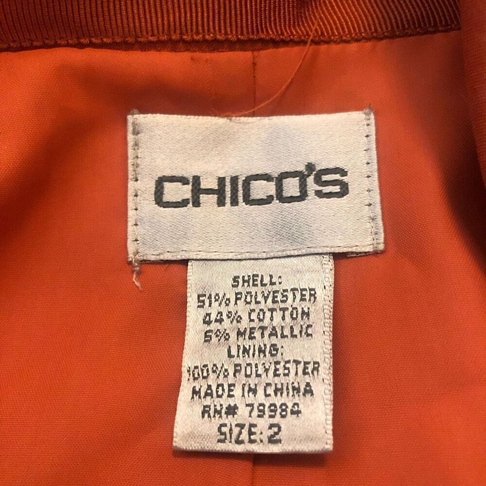 Chico’s Gorpcore Rust Cropped Jacket Size 12 - Picture 6 of 11
